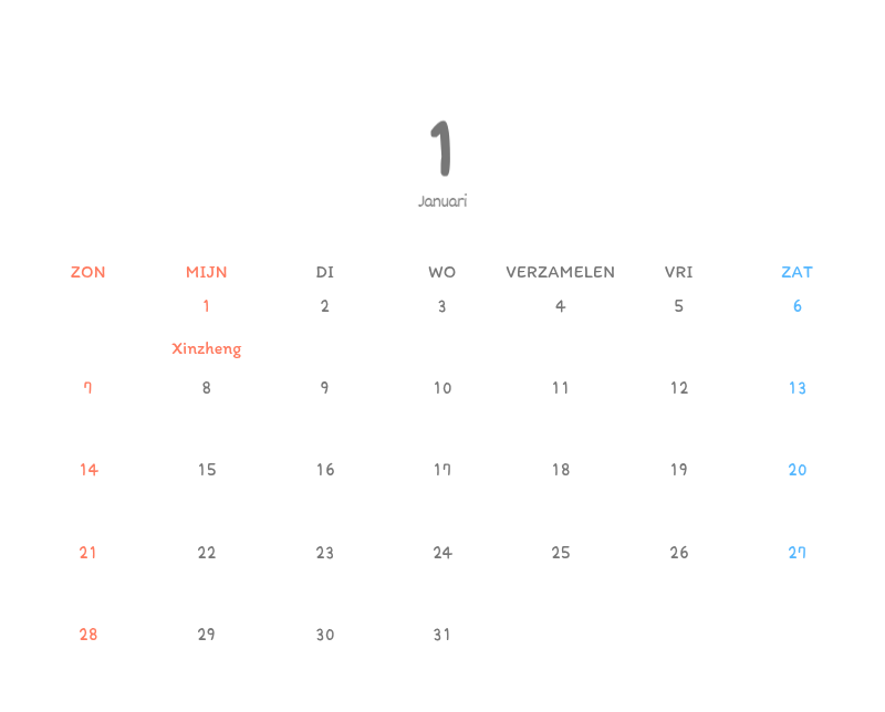 Schattige kalenders met schattige illustraties