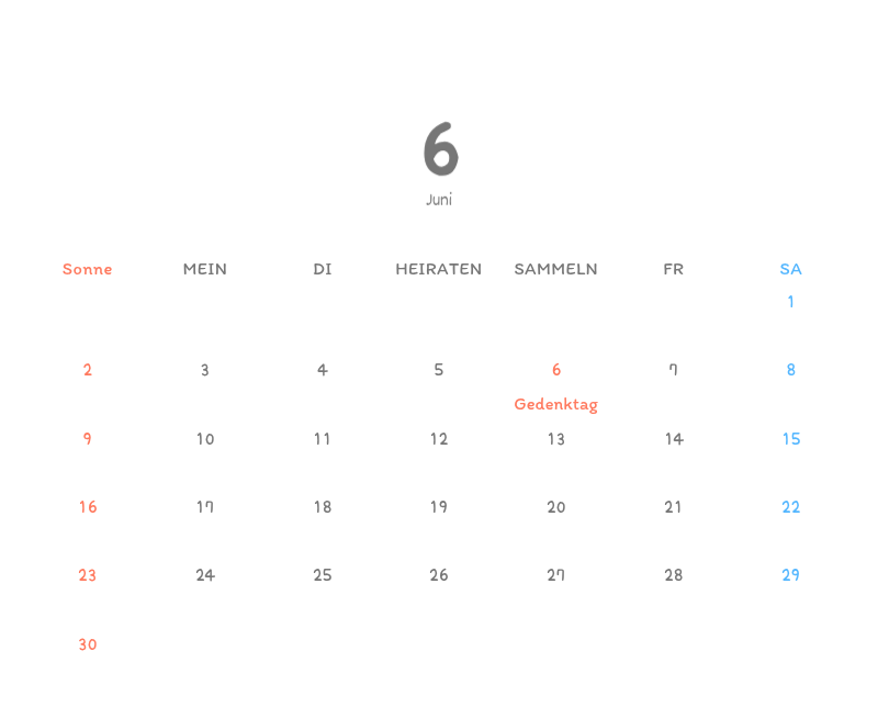Niedliche Kalender mit knuffigen Illustrationen