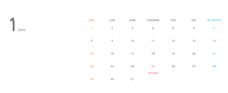 Simpáticos calendarios con adorables ilustraciones