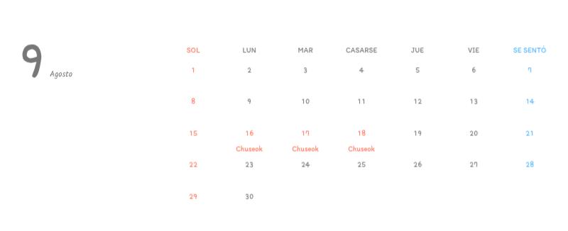 Simpáticos calendarios con adorables ilustraciones