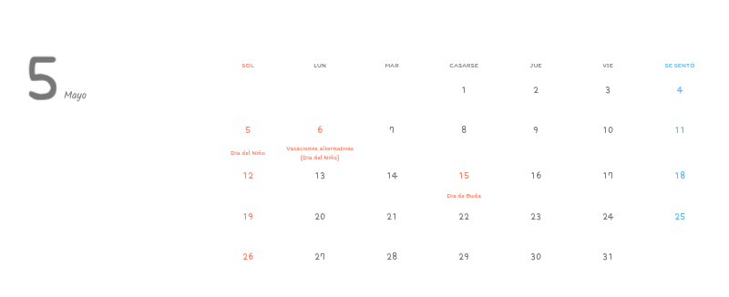 Simpáticos calendarios con adorables ilustraciones