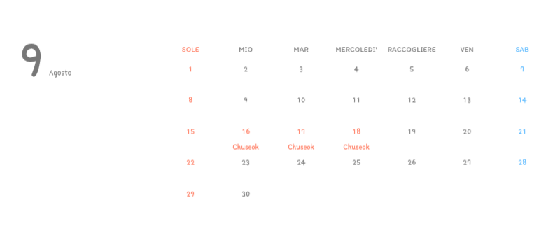 Simpatici calendari con illustrazioni di peluche