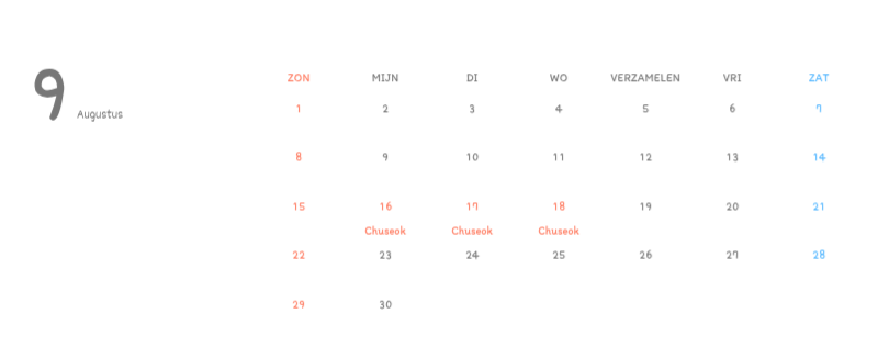 Schattige kalenders met schattige illustraties