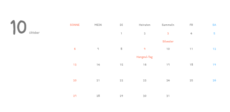 Niedliche Kalender mit knuffigen Illustrationen