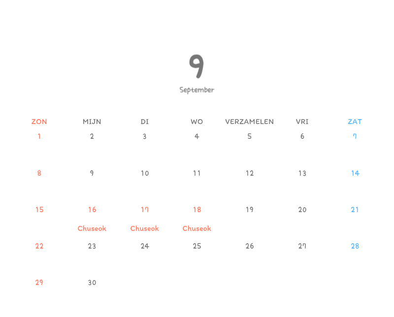 Schattige kalenders met schattige illustraties