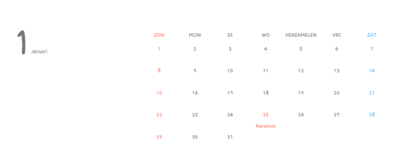 Schattige kalenders met schattige illustraties