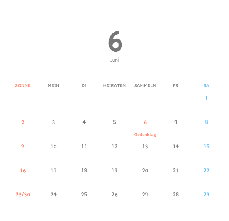 Niedliche Kalender mit knuffigen Illustrationen