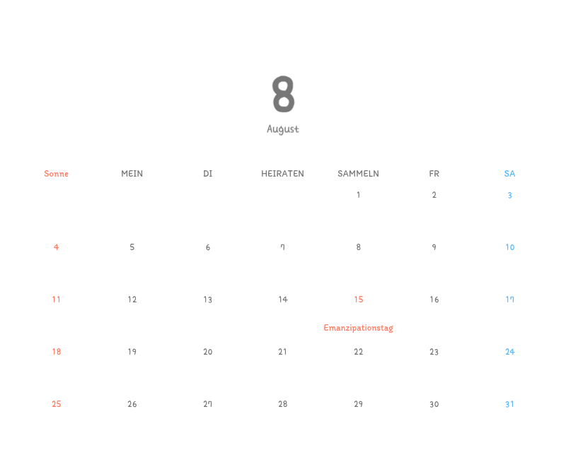 Niedliche Kalender mit knuffigen Illustrationen