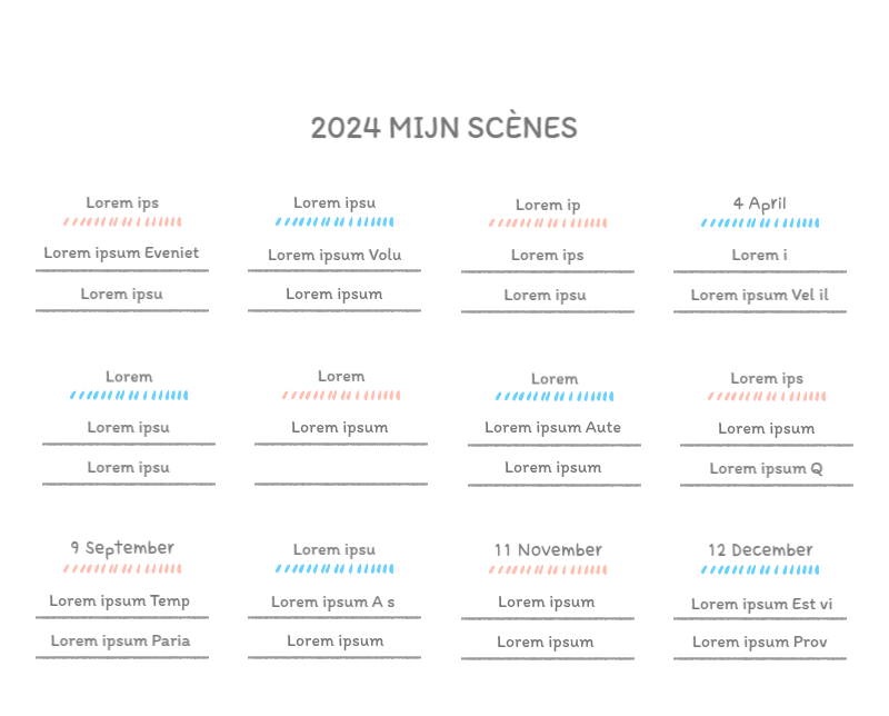 Schattige kalenders met schattige illustraties