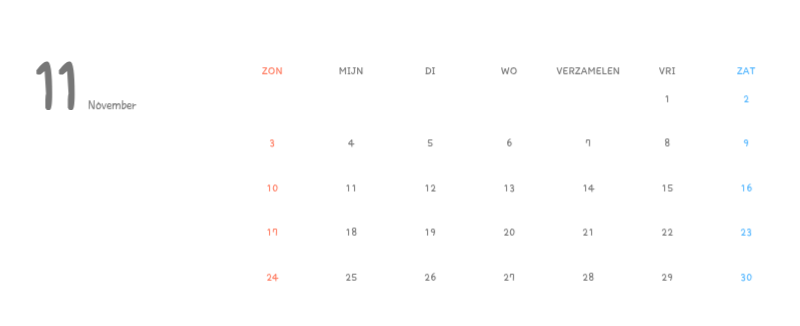 Schattige kalenders met schattige illustraties