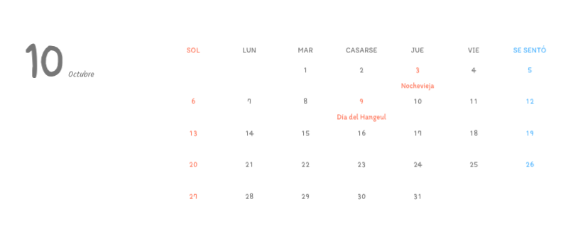 Simpáticos calendarios con adorables ilustraciones
