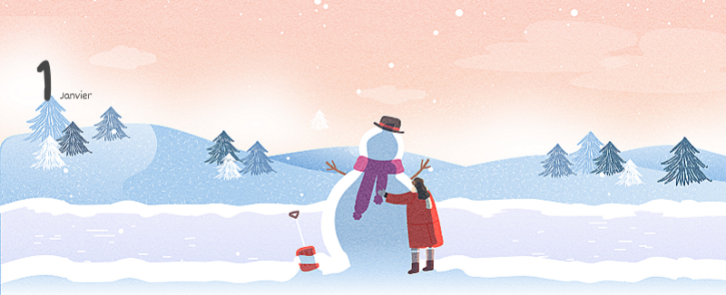 Calendriers mignons avec des illustrations câlines