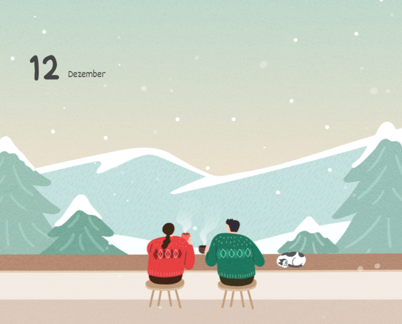 Niedliche Kalender mit knuffigen Illustrationen