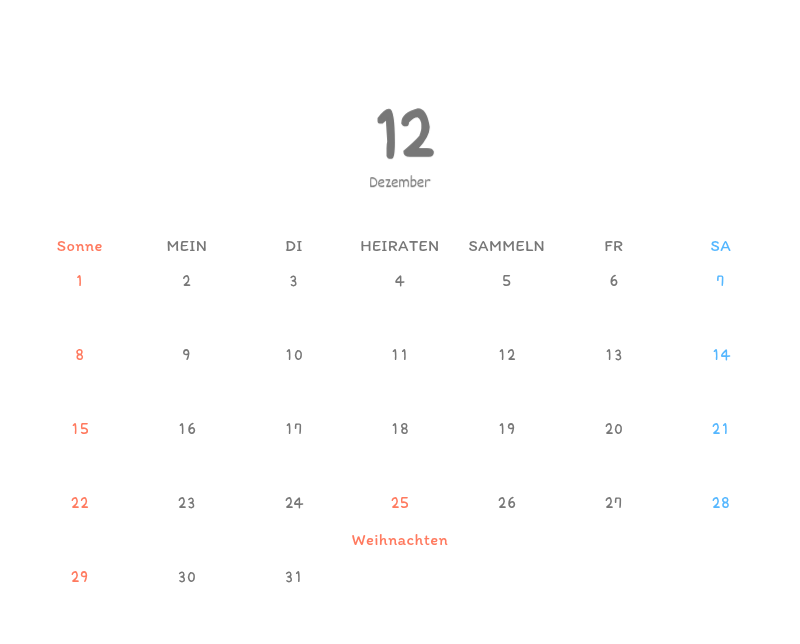 Niedliche Kalender mit knuffigen Illustrationen