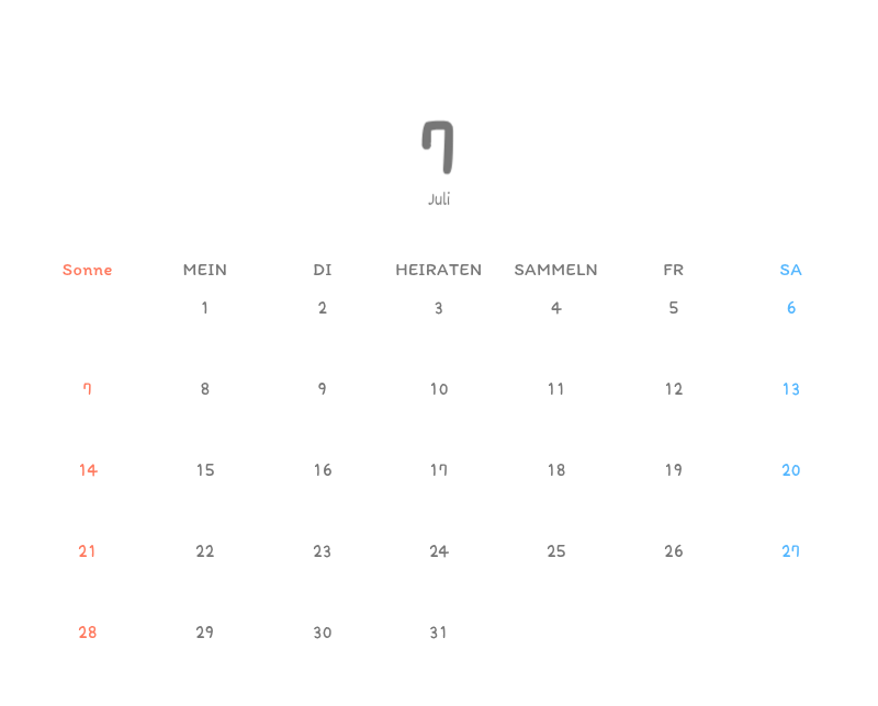 Niedliche Kalender mit knuffigen Illustrationen