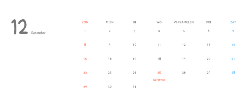 Schattige kalenders met schattige illustraties