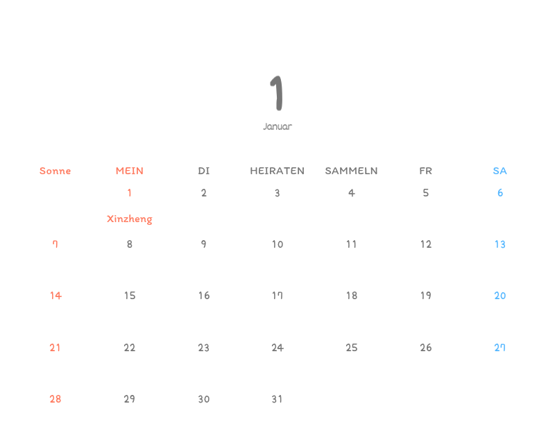 Niedliche Kalender mit knuffigen Illustrationen