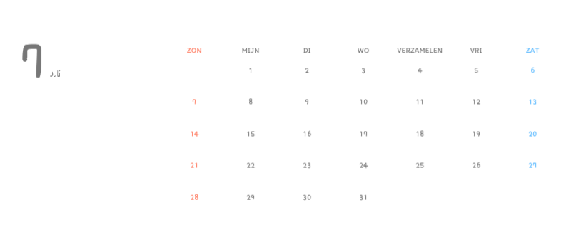 Schattige kalenders met schattige illustraties