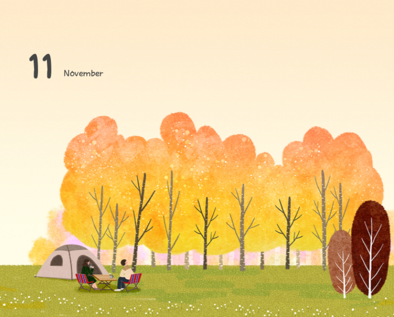 Niedliche Kalender mit knuffigen Illustrationen