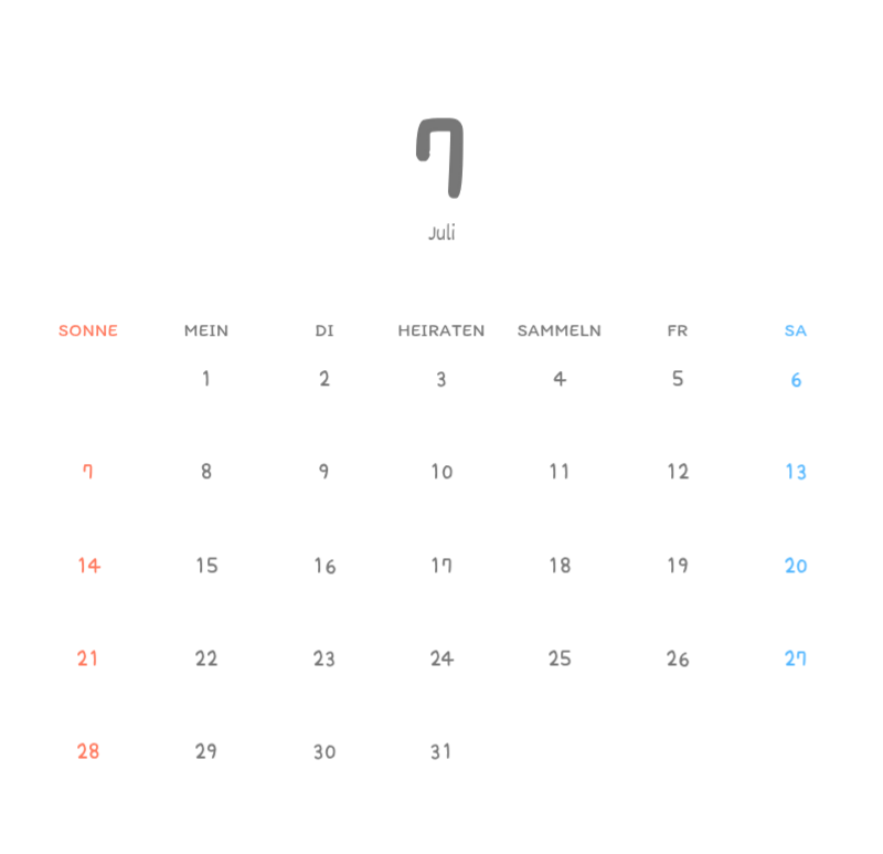 Niedliche Kalender mit knuffigen Illustrationen