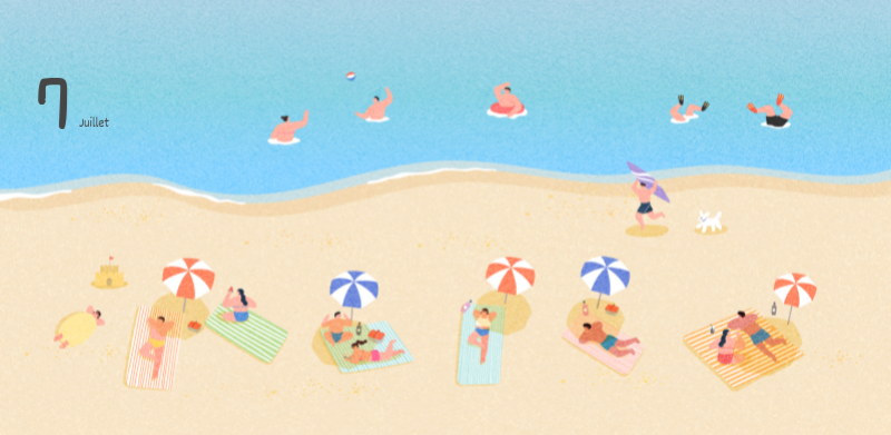 Calendriers mignons avec des illustrations câlines