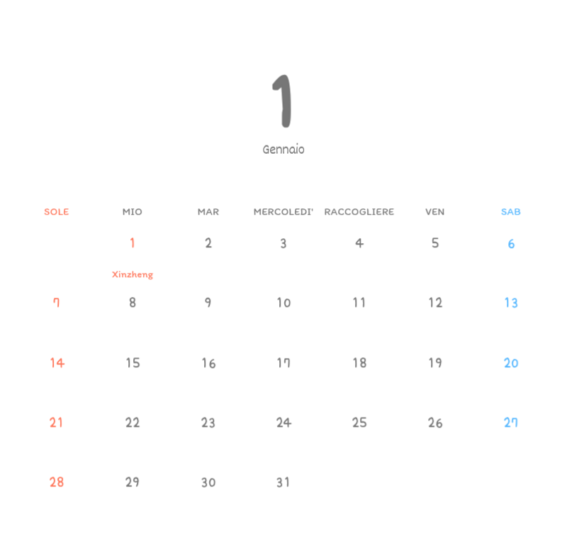 Simpatici calendari con illustrazioni di peluche