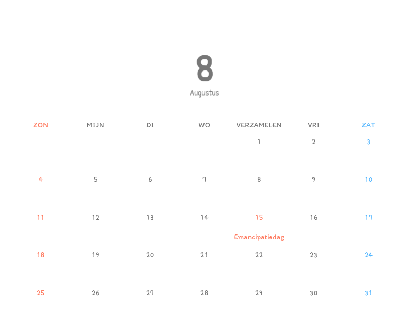 Schattige kalenders met schattige illustraties