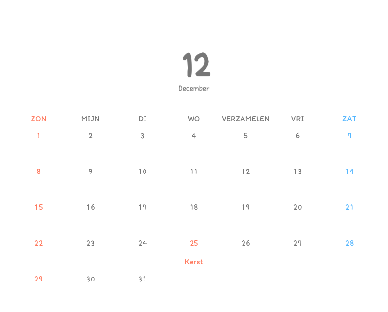 Schattige kalenders met schattige illustraties