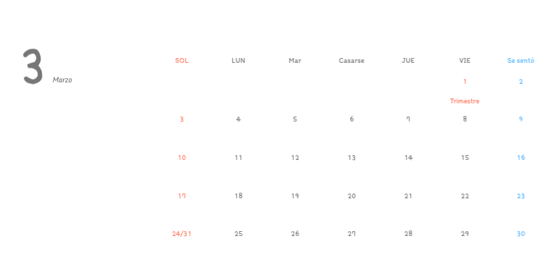 Simpáticos calendarios con adorables ilustraciones