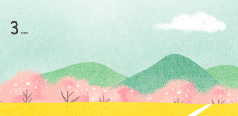 Calendriers mignons avec des illustrations câlines