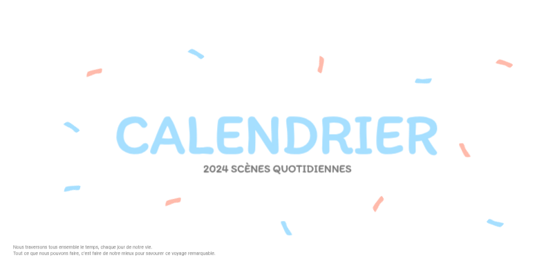 Calendriers mignons avec des illustrations câlines