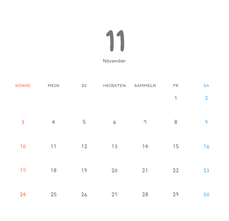 Niedliche Kalender mit knuffigen Illustrationen