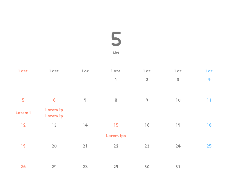 Schattige kalenders met schattige illustraties