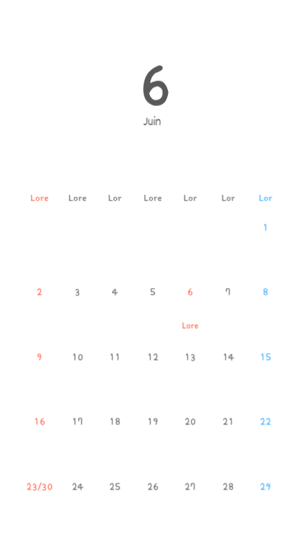 Calendriers mignons avec des illustrations câlines