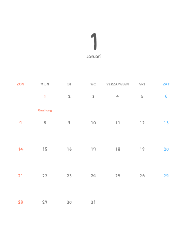 Schattige kalenders met schattige illustraties