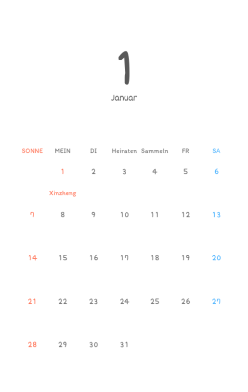 Niedliche Kalender mit knuffigen Illustrationen