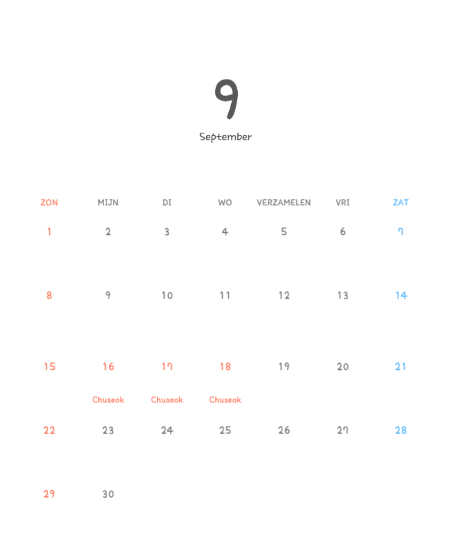 Schattige kalenders met schattige illustraties