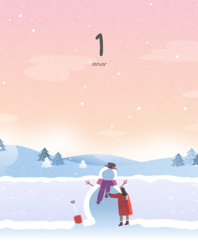 Niedliche Kalender mit knuffigen Illustrationen