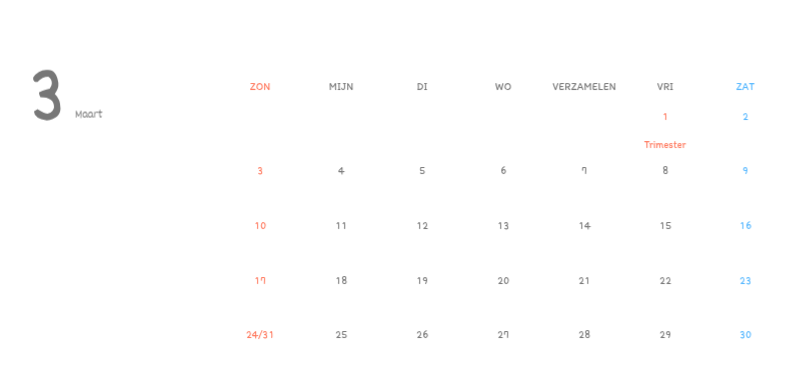 Schattige kalenders met schattige illustraties