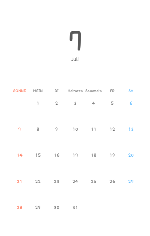 Niedliche Kalender mit knuffigen Illustrationen