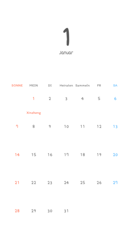 Niedliche Kalender mit knuffigen Illustrationen