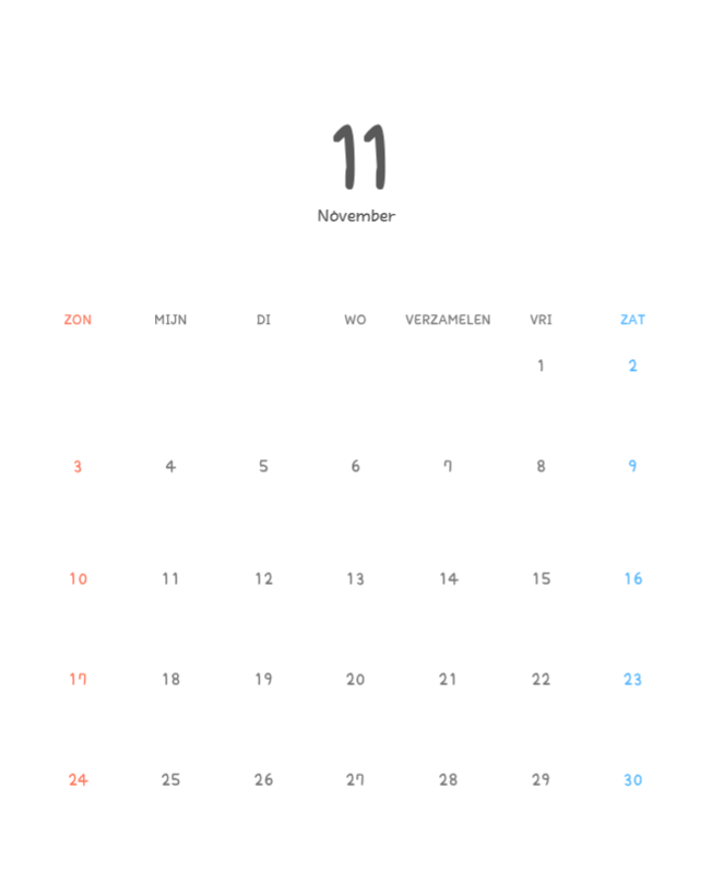 Schattige kalenders met schattige illustraties