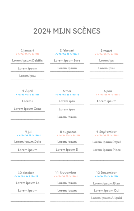 Schattige kalenders met schattige illustraties