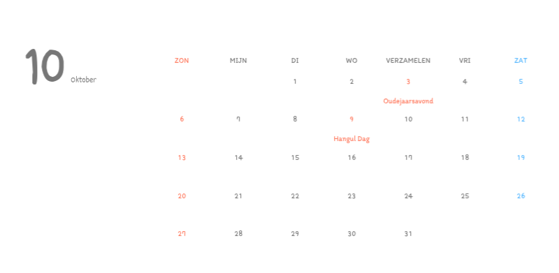 Schattige kalenders met schattige illustraties