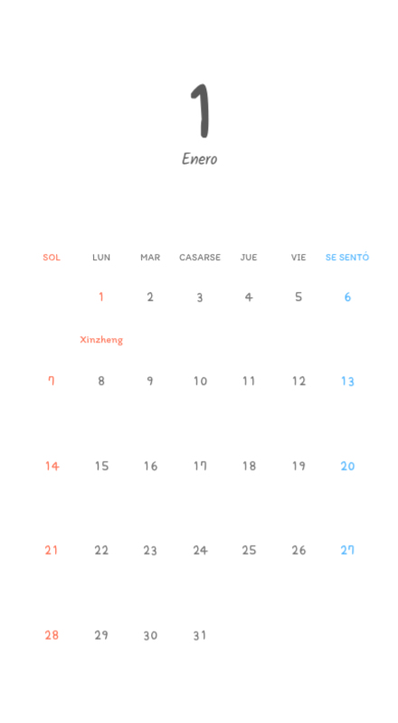 Simpáticos calendarios con adorables ilustraciones