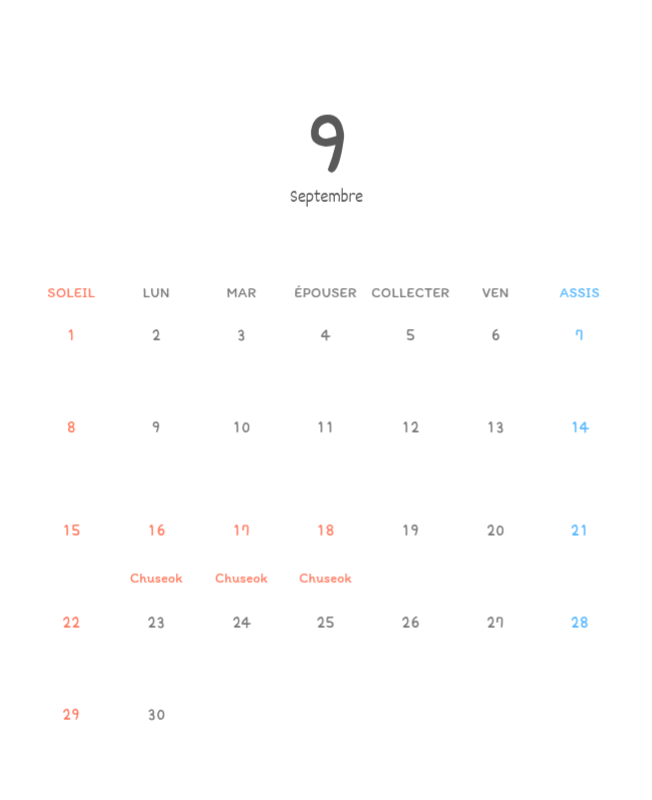 Calendriers mignons avec des illustrations câlines