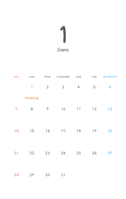 Simpáticos calendarios con adorables ilustraciones