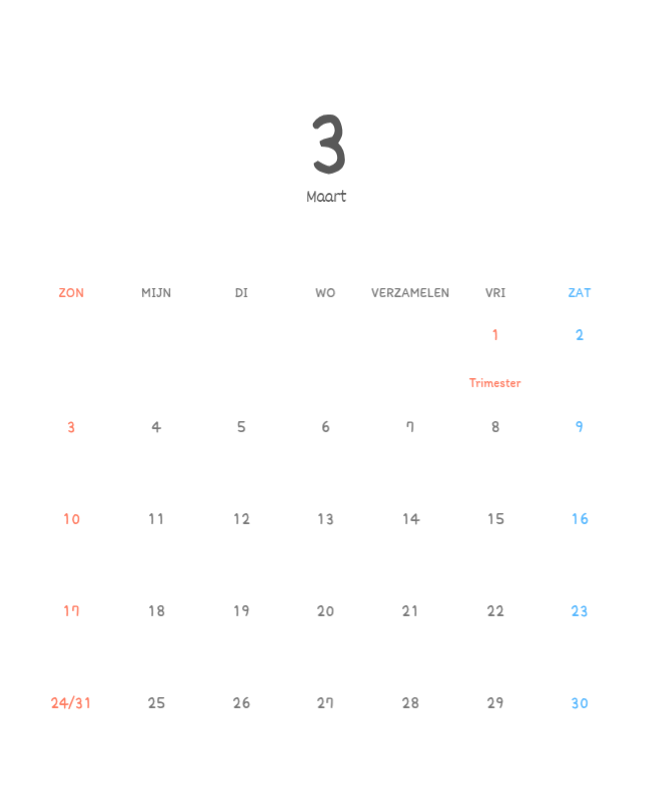 Schattige kalenders met schattige illustraties