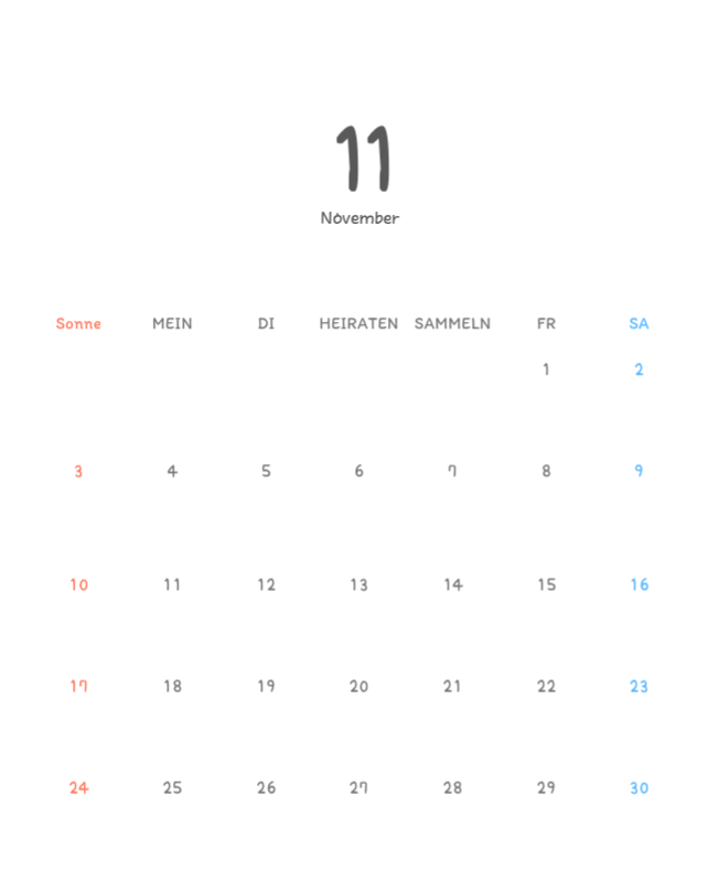 Niedliche Kalender mit knuffigen Illustrationen