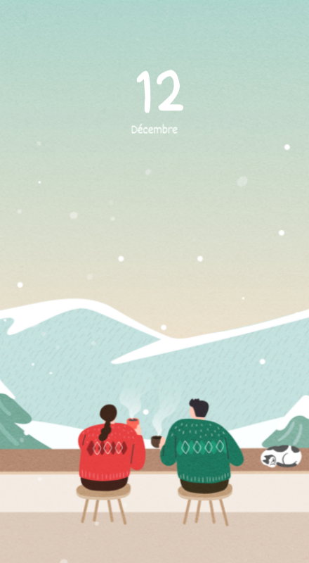 Calendriers mignons avec des illustrations câlines